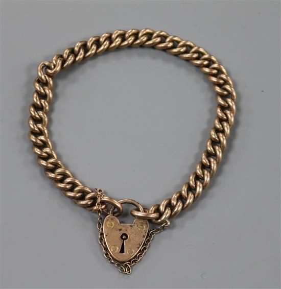 An early 20th century 9ct gold curblink bracelet.